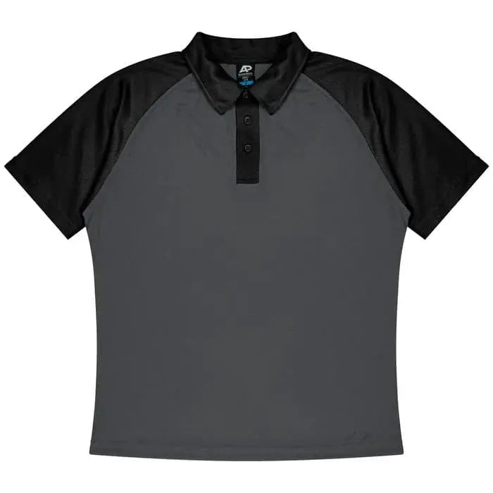 Aussie Pacific Manly Mens Polo 1318  Aussie Pacific CHARCOAL/BLACK S